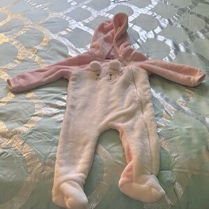 Penelope Mack Pink and White Hooded Footie